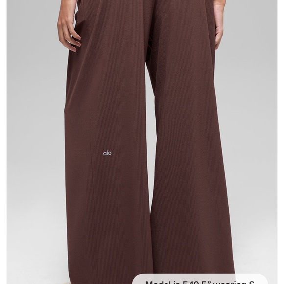 ALO Yoga Wide Leg Pants in Brown - Picture 3 of 8